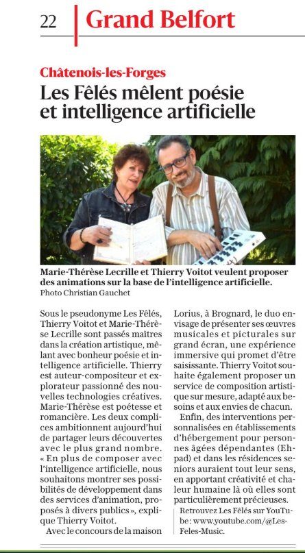 Article L'Est Républicain — Les Fêlés mêlent poésie et intelligence artificielle